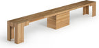 Transformer Table - Extendable Dining Bench, Solid Wood Expandable Seating 1–6, Multifunctional Dining Bench with Integrated Storage, Modern Farmhouse Wood Bench, Natural
