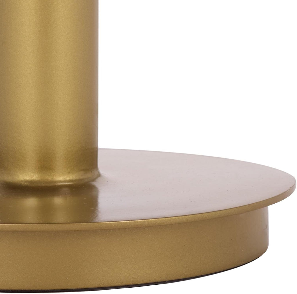 SAFAVIEH Couture Collection - Branxton Brass & Marble Accent Table, Tall Round Side Table, Modern Pedestal Design (SFV7917A)