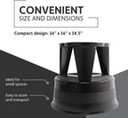Step Stool with Locking Wheels, Cramer Kik-Step Heavy Duty Rolling Steel Stool, Non-Slip, Holds 350 lbs (Black)