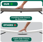 Folding Table, 4FT Foldable Picnic Table with Carrying Handle, Heavy Duty Fold-in-Half Portable Table for Weddings, Camping, RV Travel, Parties, BBQs, and Indoor Use, Easy to Fold and Store, Khaki