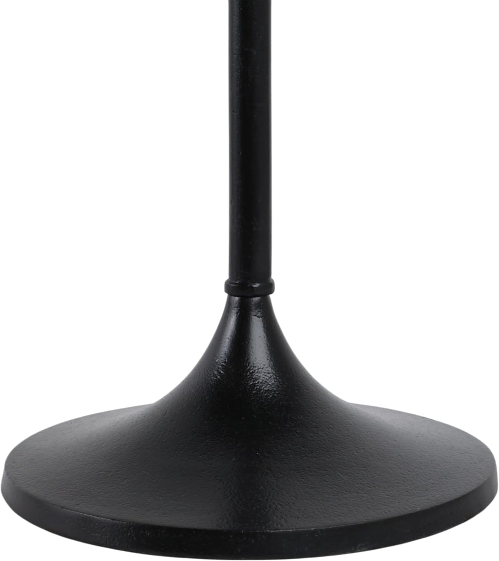 Elegant End Table, Side Table, or Small Night Stand for Room Decor - Slim Metal Drink Table with Marble Top and Trumpet Base for Bedroom or Living Room - Ideal for Small Spaces - 27" Green & Black