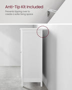 VASAGLE Floor Storage Cabinet, Freestanding Storage Unit with 2 Adjustable Shelves, for Bathroom Living Room Dining Kitchen, 11.8 x 23.6 x 31.5 Inches, Cloud White UBCB60WV1