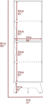FM FURNITURE British Single Kitchen Pantry with 4 Shelves, and Double Doors Cabinet, Light Oak/White