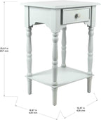 Decor Therapy Jane Nightstand Side Table with a Drawer, Shelf, Traditional Design, Ice Blue 17" D x 14" W x 26" H