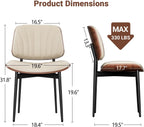 YaFiti Dining Chairs Set of 4, Dining Room and Kitchen Chairs, Mid Century Modern Accent Chair, Upholstered PU Leather Chairs for Vanity with Walnut Bentwood and Metal Legs, Greige