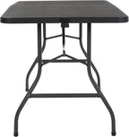 COSCO 6 ft. Fold-in-Half Banquet Table w/Handle, Black