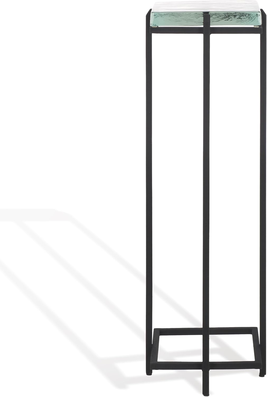 SAFAVIEH Couture Collection Giabelle Black/Clear Cast Glass Drink Table (Fully Assembled)