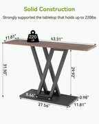 LITTLE TREE Console Table Hallway Table for Entryway 43 Inch Sofa Table Entryway Tables for Living Room, Rustic Brown