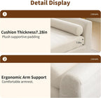 Chifee & Vingol 88.6" W Oversized Chaise Lounge Upholstered Bedroom Benches Extra-Long Indoor Bench Entryway Bench with Removable Pillows for Living Room Hallway,Beige