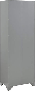 Crosley Furniture Tara Pantry Storage Cabinet with Shelves, Kitchen, Dining, or Laundry Room, Distressed Gray