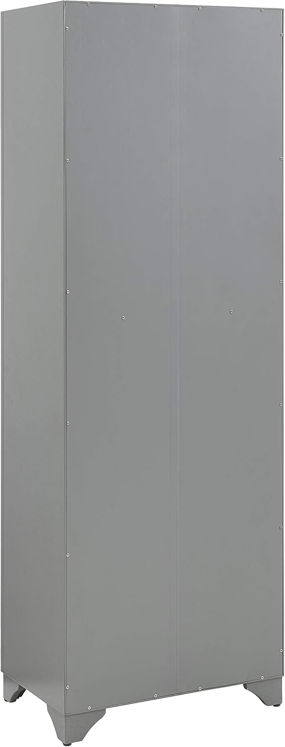 Crosley Furniture Tara Pantry Storage Cabinet with Shelves, Kitchen, Dining, or Laundry Room, Distressed Gray