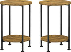 Farmhouse 3-Piece Coffee Table and End Table Set for Living Room | Round Coffee Table Set of 3 with Storage