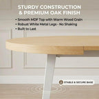 Extendable Dining Table Office Desk with Metal Legs and MDF Top, Expandable Wooden Conference Table for Home Kitchen Meeting Room, 3-Size Adjustable Modern Workstation Coffee Table in Oak Finish