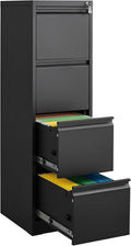 4 Drawer File Cabinet with Lock,Heavy Duty Vertical Filing Cabinets for Home Office, File Storage Cabinet for Letter/Legal/A4/F4 Size File,Assembly Required