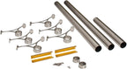 OUTWATER 2" Diameter x 20' Bar Foot Rail Kit - Complete Undercounter Mount Hardware and Tubing, Satin Stainless Steel Finish