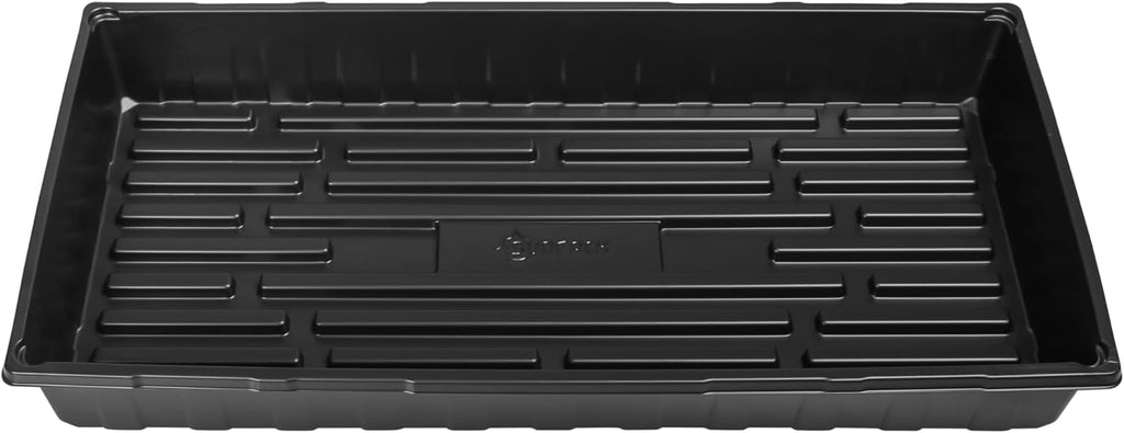 SUNPACK 10" x 20" Extra Strength Plastic Seed Starting Tray, Black, 2.5" - No Drainage Holes, Ideal for Greenhouses or Indoor Gardening - Made of BPA-Free Plastic