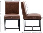 BESTANO Modern Dining Chairs Set of 4, Brown PU Leather Upholstered Kitchen & Dining Room Chairs with Black Metal Frame Armless Mid Century Side Kitchen Chair Sillas De Comedor