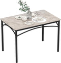 Giantex 43" Dining Table for 2-4, Rectangular Kitchen Table with Faux Marble Tabletop, Sturdy Metal Frame, Adjustable Foot Pads, Dinner Table for Small Space, Dinette, Living Room, Restaurant (Grey)