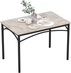 Giantex 43" Dining Table for 2-4, Rectangular Kitchen Table with Faux Marble Tabletop, Sturdy Metal Frame, Adjustable Foot Pads, Dinner Table for Small Space, Dinette, Living Room, Restaurant (Grey)