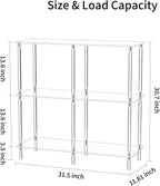 Clear Acrylic Record Player Stand with Vinyl Storage, 31.5" L x 11.8" W x 30.7" H, 3 Tier Side Turntable Table with Large Album Shelf, Modern End Table Bookshelf for Living Room, Bedroom