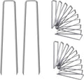 12 Inch Galvanized Garden Landscape Staples Stakes, 25 50 100 PCS Anti-Rust Garden Staples U-Shaped Landscape Pins for Secure Lawn Fabric (100, 12 Inch)