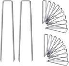 12 Inch Galvanized Garden Landscape Staples Stakes, 25 50 100 PCS Anti-Rust Garden Staples U-Shaped Landscape Pins for Secure Lawn Fabric (100, 12 Inch)
