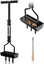 Manual Lawn Aerator Tool with Soil Storage Basket - 2025 Upgraded Aerator Lawn Tool, 3 Tines Yard Aerators with Cleaning Tool, 38’’ Ergonomic Aeration Tools for Compacted Soil & Lawn Care