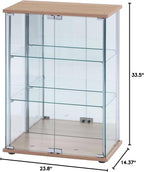 不二貿易(Fujiboeki) Fuji Boeki 72801 Collection Case, Figure Case, 3 Tiers, Width 23.8 x Depth 14.4 x Height 33.5 inches (60.5 x 36.5 x 85 cm), Natural, Wide, Rear Mirror, Assembly Required