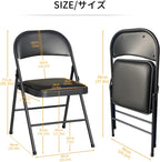 BOOSDEN Folding Card Table and Chairs Set for Indoor Outdoor, 2 Pack, Black | Portable Foldable Table and Chair, Space-saving Table with Chairs Set for Dining, Game, Camping, Apartment