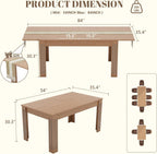 Expandable Dining Table for 4-10 People, 54 to 85 Inch Rectangular Kitchen Table with Self-Storing Leaf, Modern Engineered Wood Dining Table