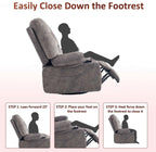 KCQ Oversized Swivel Rocker Recliner Chair with Massage Heat Cup Holders, Overstuffed Fabric Heated Massaging Swivel Glider Chair Rocking Recliner Chair, Grey