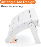 YEFU Adirondack Ottoman Set of 2, Patio Foot Rest, Adirondack Foot Rest, Folding Adirondack Footstool, Weather Resistant for Adirondack Chair, Widely Used for Outdoor, Porch, Backyard, Fire Pits-White