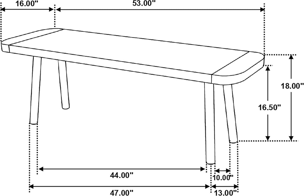 Coaster Home Furnishings - Maverick - 53-Inch Wood Dining Bench - Rustic Farmhouse Style with Mango & Sheesham Wood Top, Black Iron Legs - Dining Room, Kitchen - Natural Mango & Black - 123043