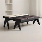 Modern Retro Wooden Upholstered Dining Table Cloakroom Shoe-Changing Stool Bedroom Bed-end Entryway(Small)