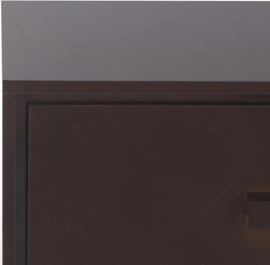 SAFAVIEH Home Collection - Pomona Dark Chocolate Nightstand, 3-Drawer Accent Table, Mid-Century Storage Cabinet (CHS5700E)