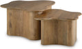 Signature Design by Ashley Solid Mango Wood Nesting Coffee Table Set of 2 | Solid mango wood, Organic modern pedestal tables, Living room use, Abeford Series