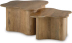 Signature Design by Ashley Solid Mango Wood Nesting Coffee Table Set of 2 | Solid mango wood, Organic modern pedestal tables, Living room use, Abeford Series
