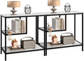 AT-VALY End Table Set of 2, 3-Tier Small End Table, Nightstand for Living Room, Bedroom, Office, Bathroom (Black)