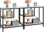AT-VALY End Table Set of 2, 3-Tier Small End Table, Nightstand for Living Room, Bedroom, Office, Bathroom (Black)