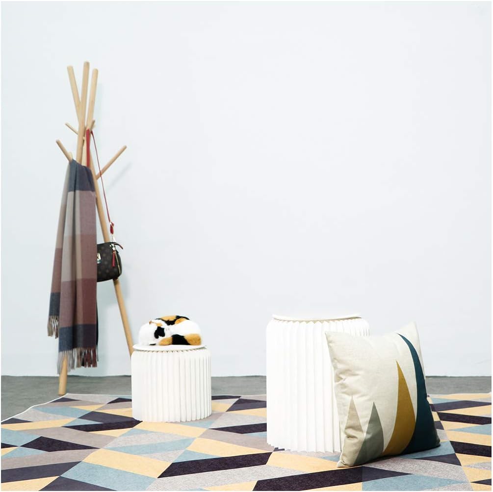 Modern White Paper Stool Foldable - 11 inch Heigh - Compact, Sturdy & Portable Honeycomb Structure Low Stool Chair for Fitting Room, Exhibition Halls, Shopping Malls, Office