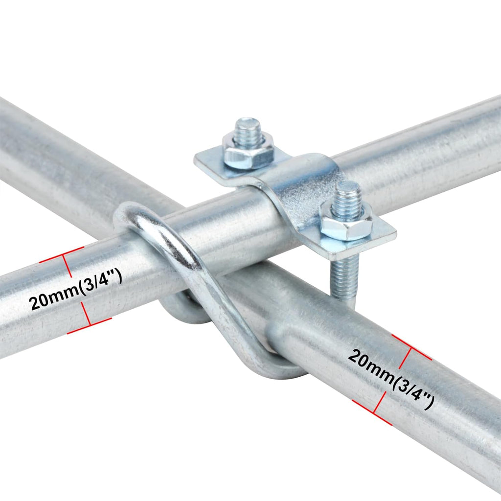 20 PCS Cross Connector Pipe Clips for 1/2" EMT Electrical Pipe(O.D. : 0.706"), Cross Conduit Clamp for Greenhouse, Awning & Fence, Tripods