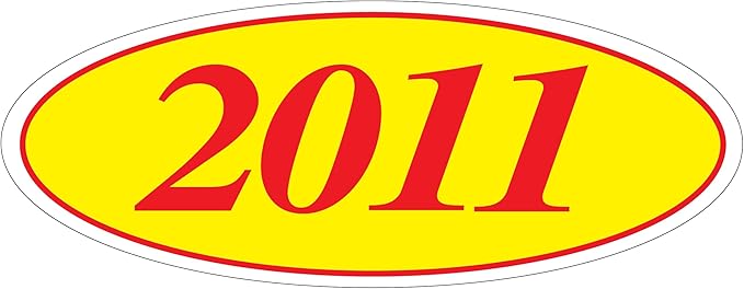 EZ-Line Oval Model Windshield Year Stickers for Car Windows Red and Yellow Large Vinyl Dealership Supplies 1 Dozen Pro Pack (2011)
