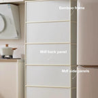 13 Inch Wide Kitchen Cabinet Storage Natural Bamboo Material Flip Up Hover Door Design Food Pantry Cabinet, for Kitchen Living Room Bedrooms(60 * 33 * 40cm)
