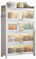 Pantry Cabinets for Kitchen Storage, Made of Carbon Steel Single Layer can Support 200 Pounds, Kitchen Pantry Cabinet for Kitchen Living Room Balcony(White,100 * 42 * 153cm)