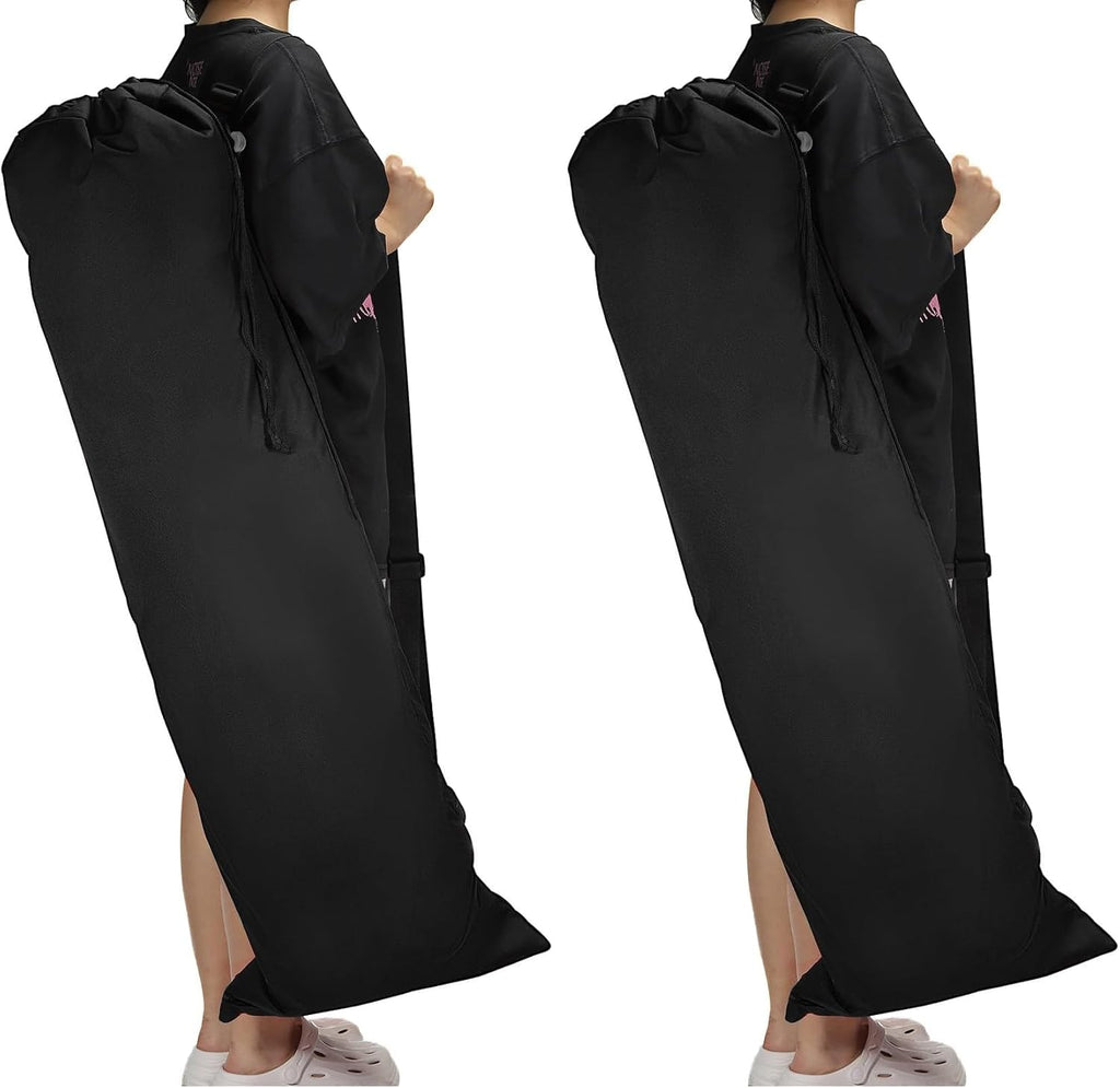 PATIKIL 48 Inch Camp Chair Replacement Bag, 2 Pack Foldable Camping Chair Bag 900D Oxford Large Mouth Carry Bag with Adjustable Shoulder Strap for Outdoor Camping, Black
