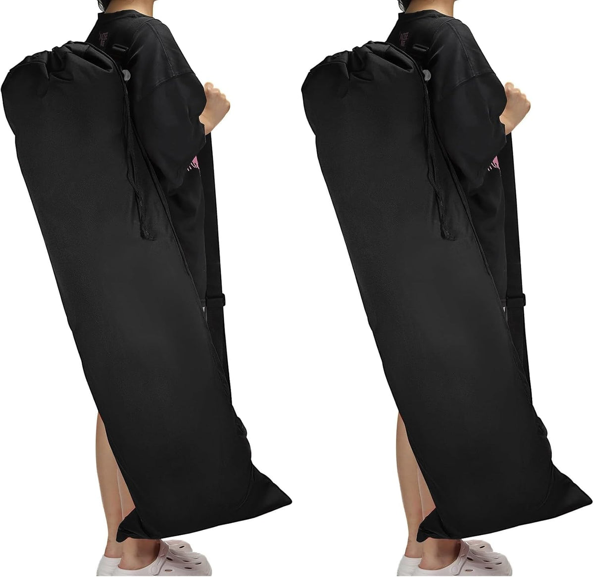 PATIKIL 48 Inch Camp Chair Replacement Bag, 2 Pack Foldable Camping Chair Bag 900D Oxford Large Mouth Carry Bag with Adjustable Shoulder Strap for Outdoor Camping, Black