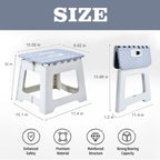 Folding Step Stool for Adults, Collapsible Plastic Stool, 2 Pack, Grey | Compact Foldable Design for Easy Storage,Textured Top Surface for Steady Footing, 2-Pack Set for Everyday Household Use