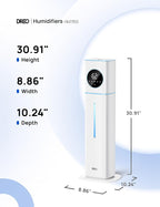 Dreo 11L Smart Humidifier Large Room 700 ft², 100H Cool Mist Air Humidifiers for Bedroom, Top-Fill Self-Cleaning Tank, 26dB, Auto Mode, Aroma Box, RGB Light, Remote & APP Control, Baby, Plant, Blue
