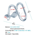 20 PCS Cross Connector Pipe Clips for 1/2" EMT Electrical Pipe(O.D. : 0.706"), Cross Conduit Clamp for Greenhouse, Awning & Fence, Tripods