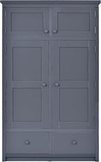 Freestanding Kitchen Pantry with Drawers, Shelves & Pull-out Trays,Gray | Freestanding tall unit with 8 door shelves, 4 pull-out trays, 6 drawers, gray finish, for dining room use